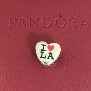 Pandora Heart-shaped Los Angeles Charm Bracelet Hanging S925 Sterling Silver